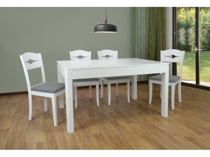 Разтегателна трапезна маса SARAGOSA (бял мат)